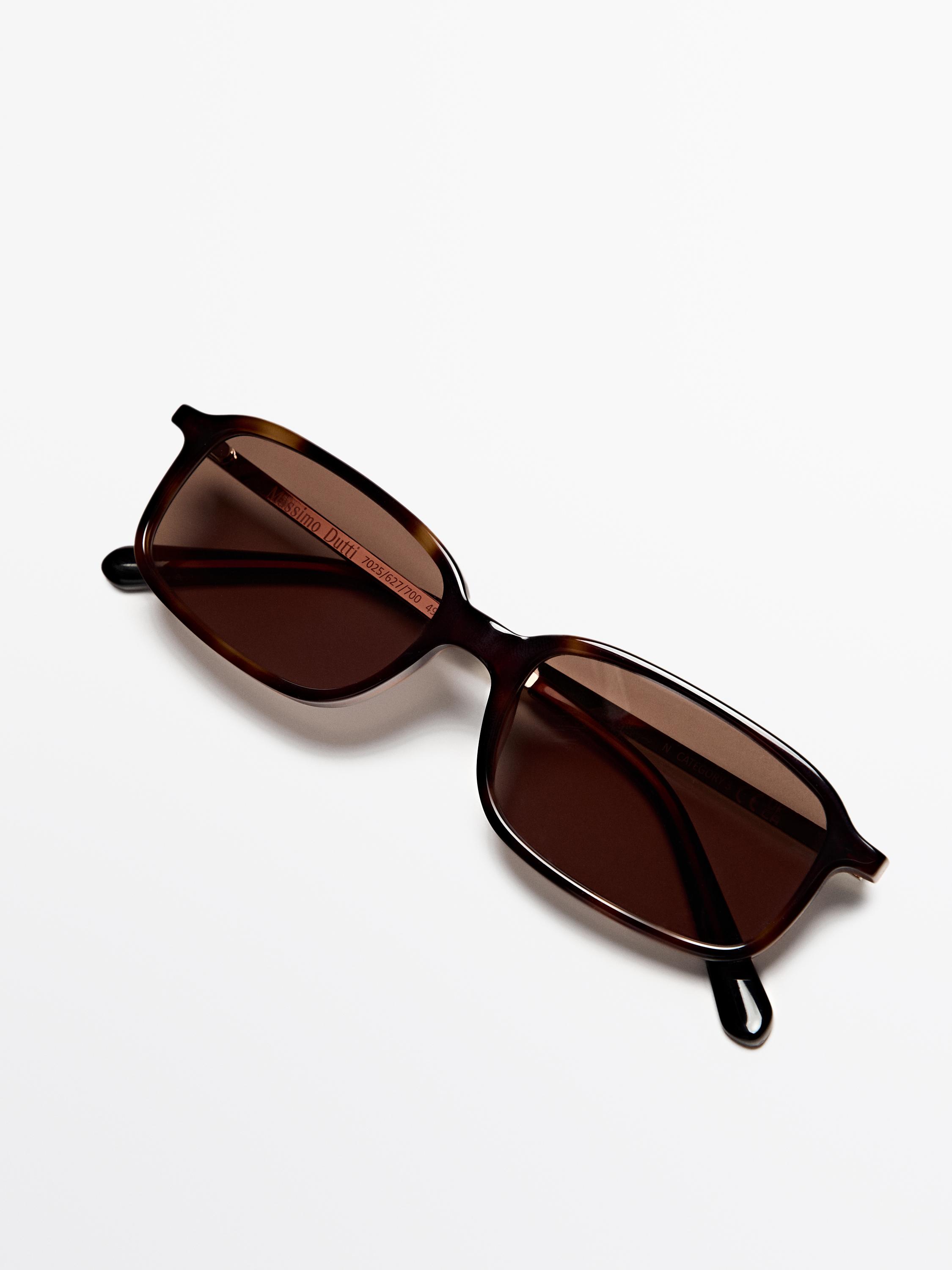 Contrast rectangular sunglasses